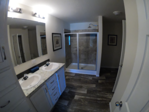 Stafford custom modular home bathroom - wide angle shot