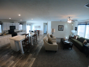 Stafford custom modular home living room