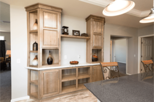 The Fenton custom modular home dine-in kitchen